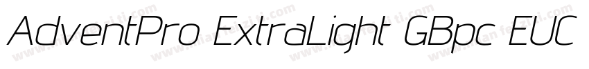 AdventPro ExtraLight GBpc EUC H字体转换